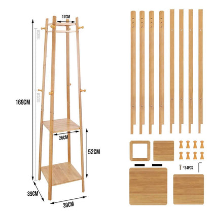 Bamboo Coat Rack Stand Elias - Coat Racks - KonnaLiving