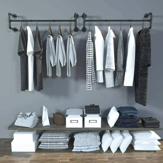 Industrial Pipe Clothes Rack Mira - Wall Shelves - KonnaLiving