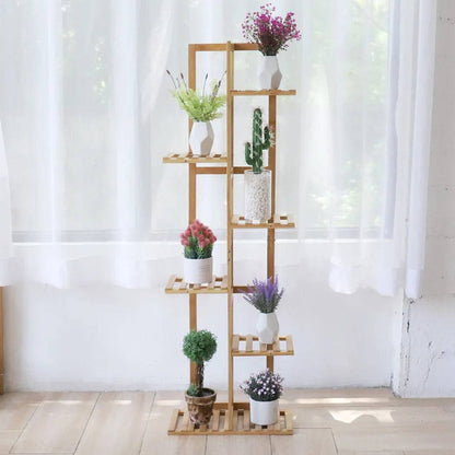 Indoor and Outdoor Plant Shelf Luna - Bamboo Plant Stands - KonnaLiving