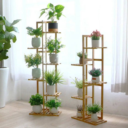 Indoor and Outdoor Plant Shelf Luna - Bamboo Plant Stands - KonnaLiving