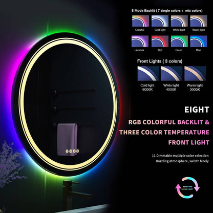 Bathroom Mirror Adeline with Dynamic lighting - Bathroom Mirrors - KonnaLiving