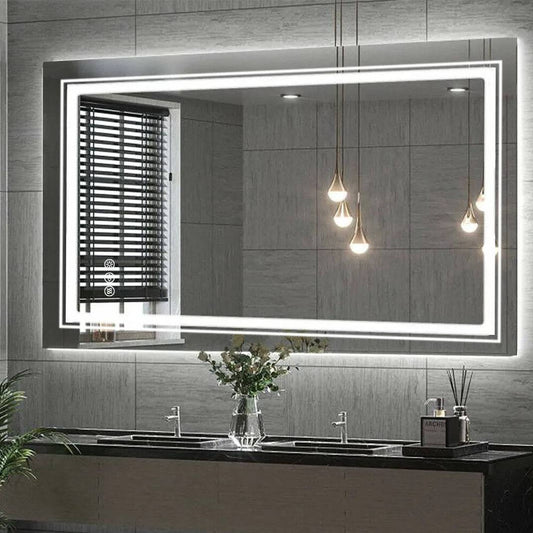 Frameless LED Smart Bathroom Mirror Lyra - Bathroom Mirrors - KonnaLiving