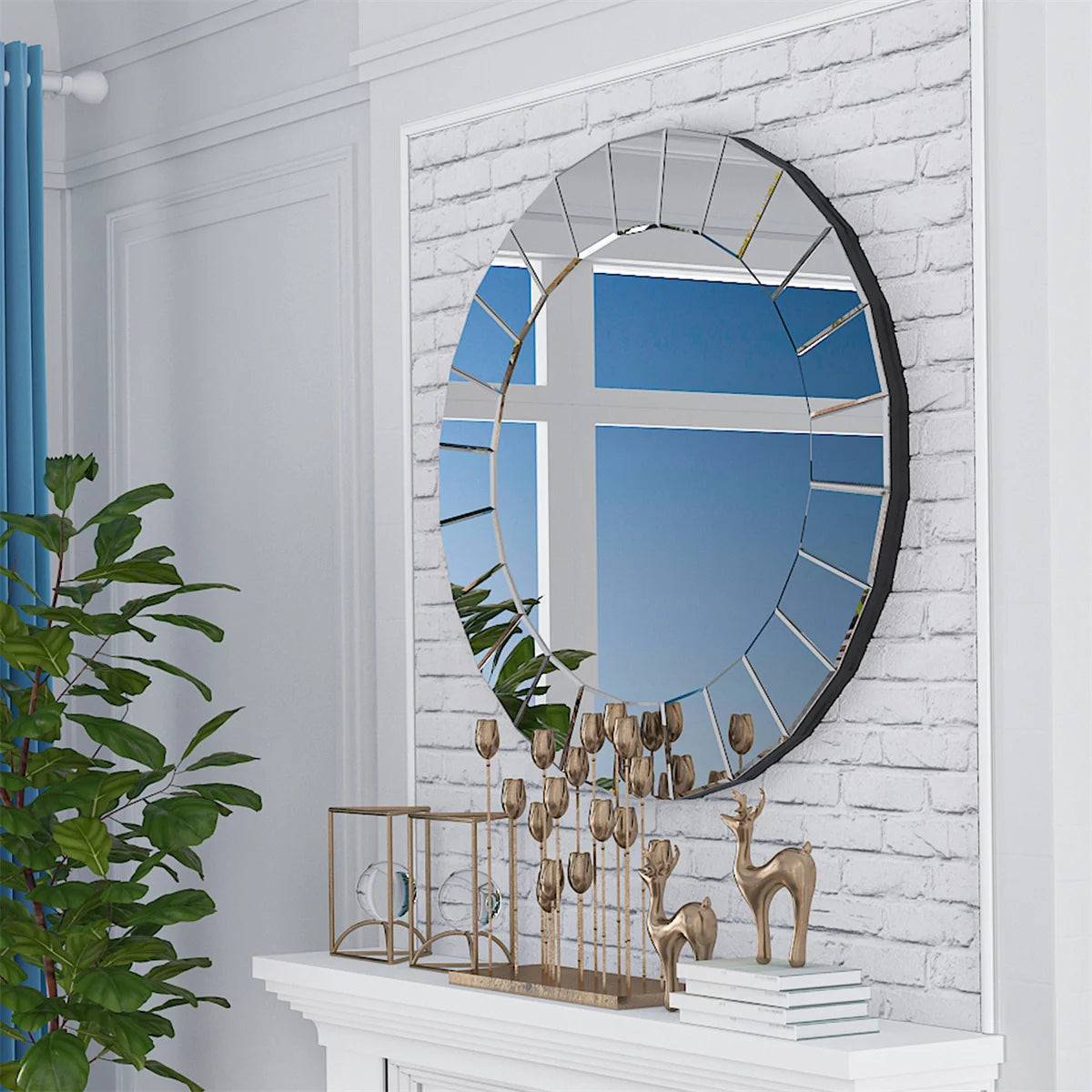 Decor Mirror with Silver Finish Layla - Wall Mirrors - KonnaLiving