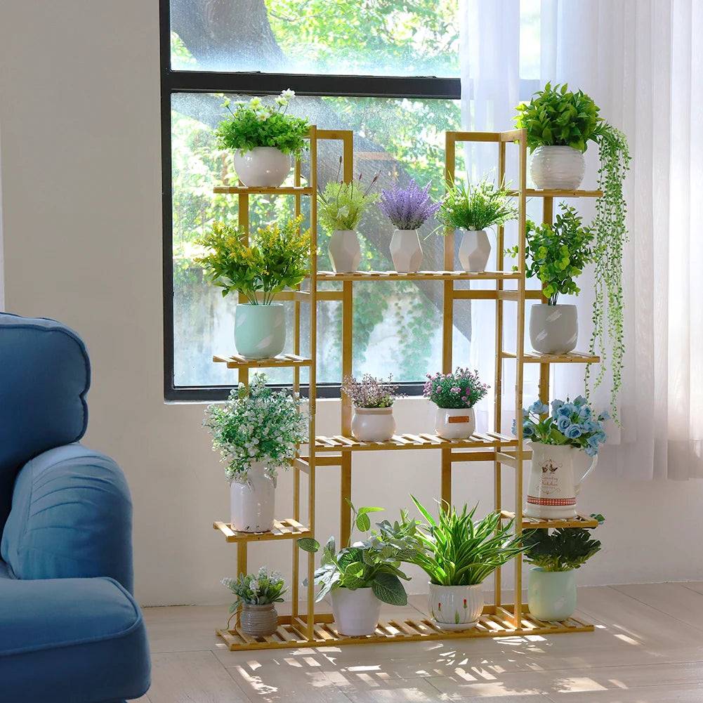 Bamboo Plant Shelf Orion - Bamboo Plant Stands - KonnaLiving