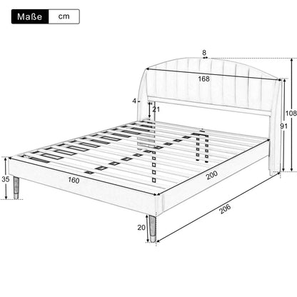 Upholstered Bed Dreamlux - 160x200, Beds - KonnaLiving