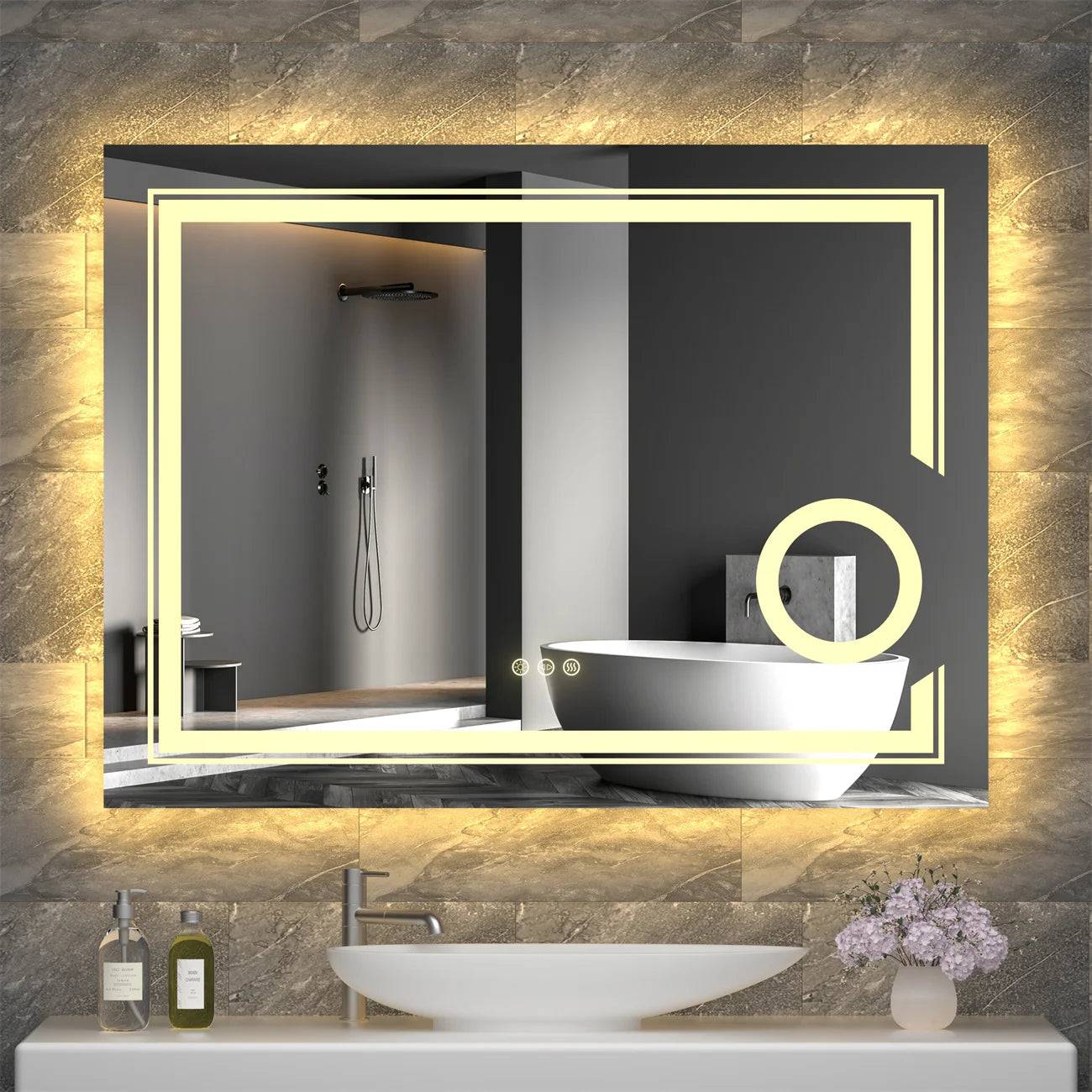 LED Frameless Smart Bathroom Mirror Eloise - Bathroom Mirrors - KonnaLiving