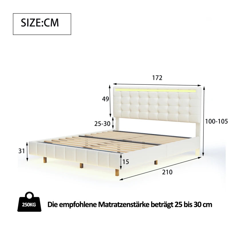 Upholstered Bed Harbor - 160x200, Beds - KonnaLiving
