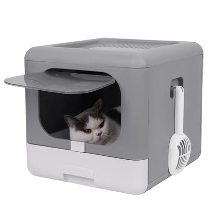 Cat Litter Box with top/front Exit - Pet Supplies - KonnaLiving