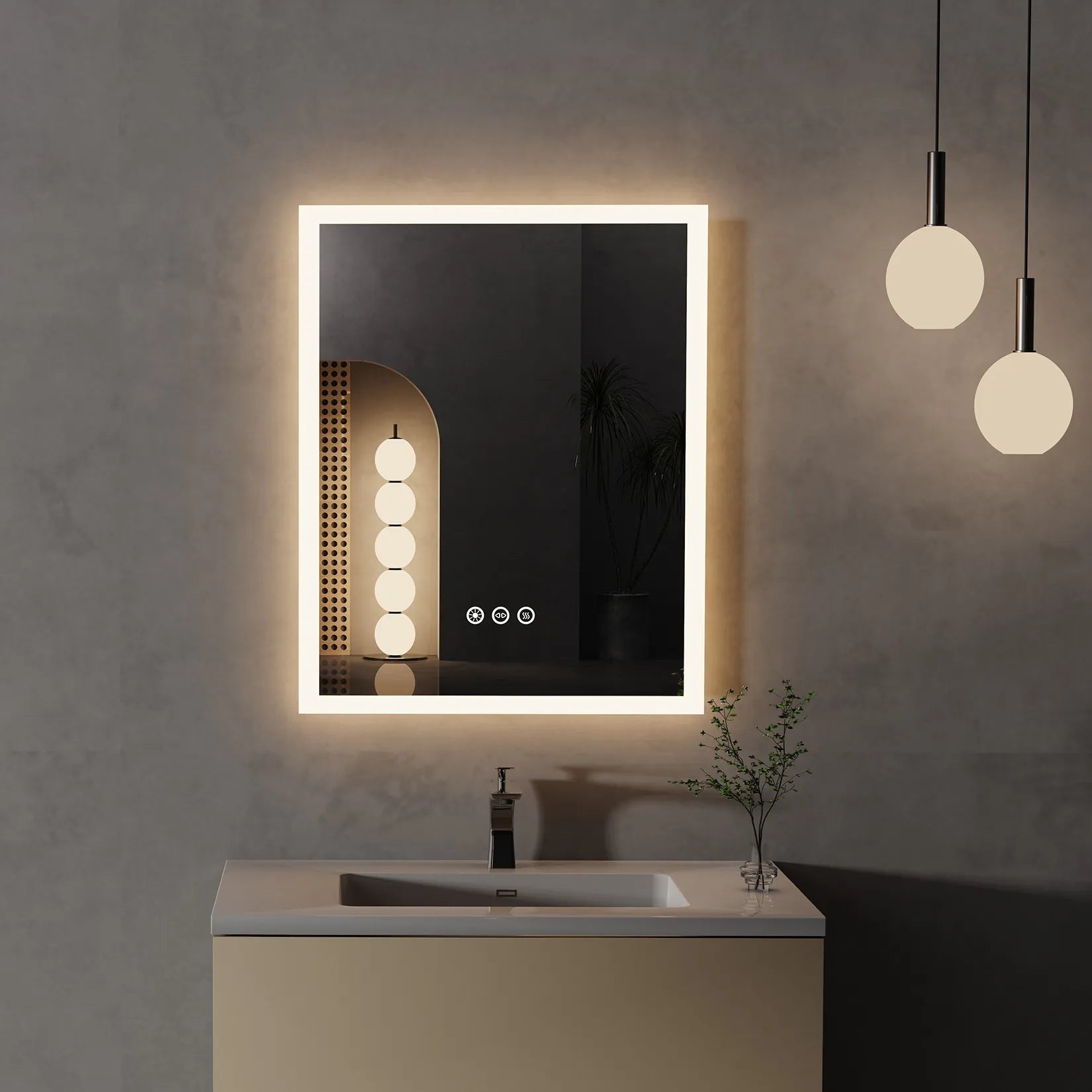 Modern Oval Frameless Mirror Lily - Bathroom Mirrors - KonnaLiving
