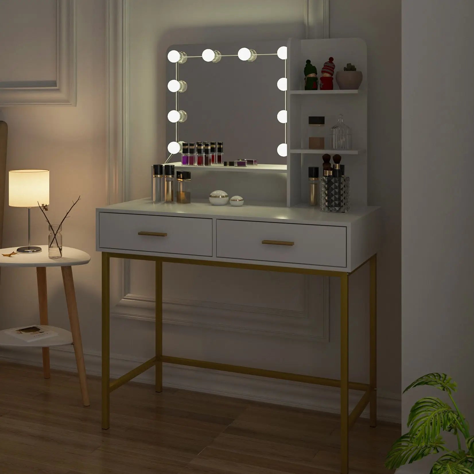 Vanity Table with Mirror Glamora - Vanity Tables - KonnaLiving