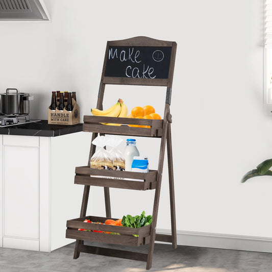 Plant Stand with Blackboard - Wood Plant Stands - KonnaLiving
