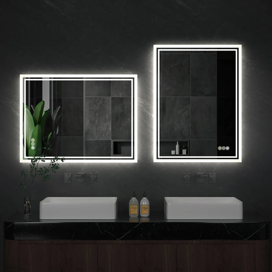 Rectangle Wall Hanging LED Bathroom Mirror - Bathroom Mirrors - KonnaLiving