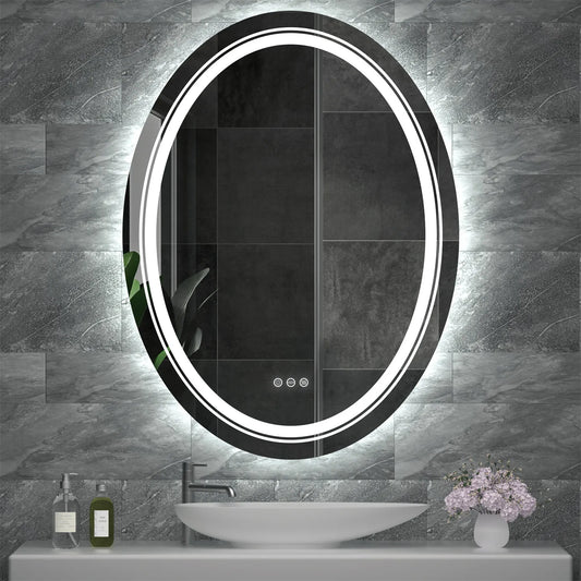 Modern Oval LED Bathroom Mirror - Bathroom Mirrors - KonnaLiving