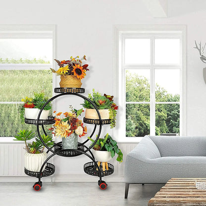 Plant Stand with Baffle Rim Sophia - Metal Plant Stands - KonnaLiving