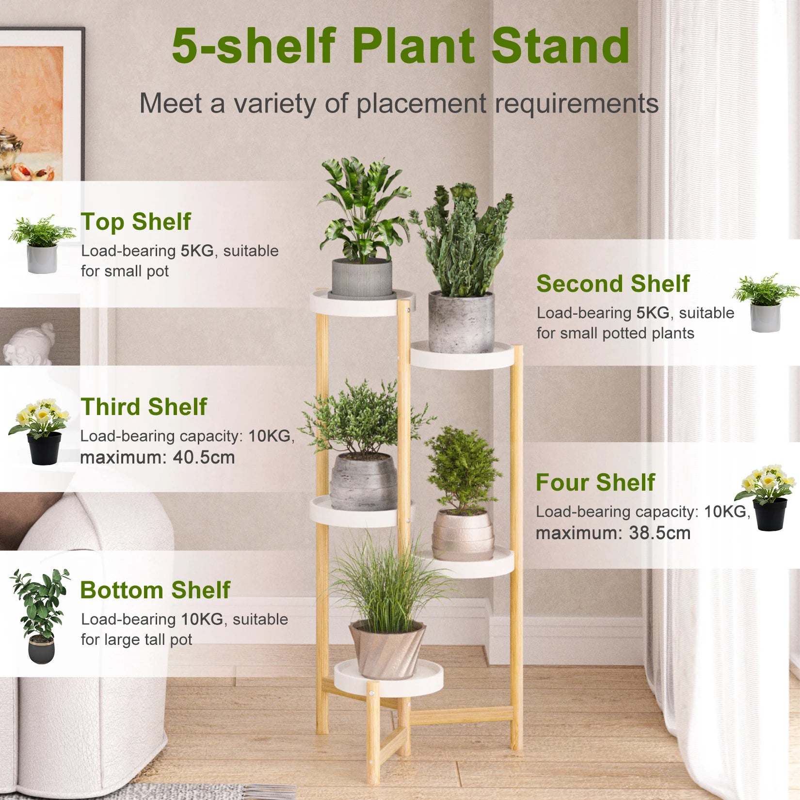 Plant Pot Holder Lushh - Bamboo Plant Stands - KonnaLiving