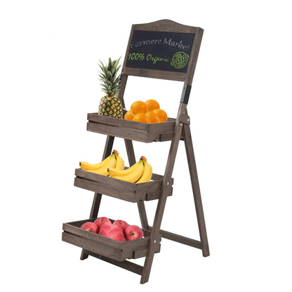 Plant Stand with Blackboard - Wood Plant Stands - KonnaLiving
