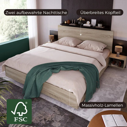 Wooden Bed Harmony - 160x200, Beds - KonnaLiving