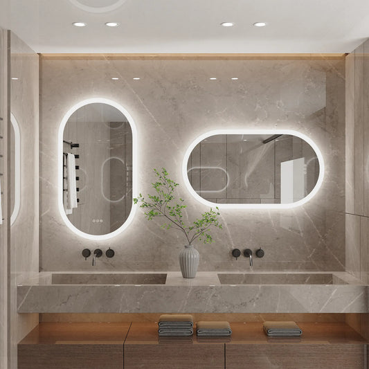 Uniquely Oval Shaped Mirror Leo - Bathroom Mirrors - KonnaLiving