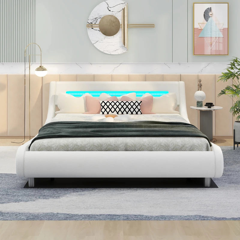 Upholstered Platform Bed Majestify - 160x200, Beds - KonnaLiving