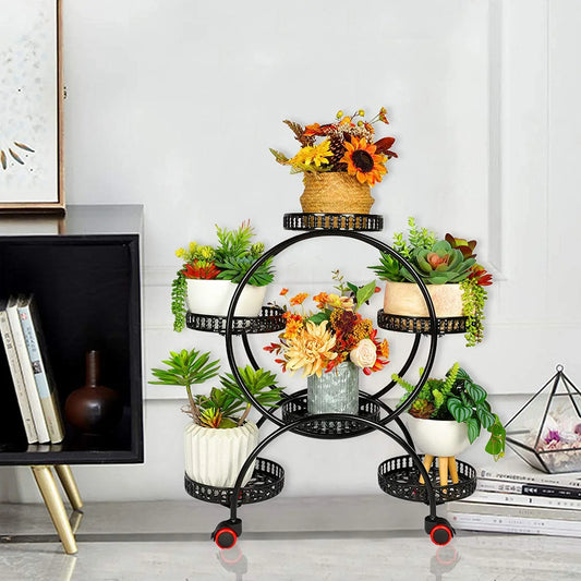 Plant Stand with Baffle Rim Sophia - Metal Plant Stands - KonnaLiving