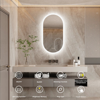 Uniquely Oval Shaped Mirror Leo - Bathroom Mirrors - KonnaLiving