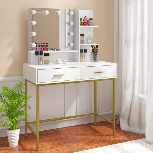 Vanity Table with Mirror Glamora - Vanity Tables - KonnaLiving